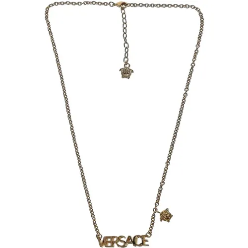 Goldenes Logo Halskette Versace - Versace - Modalova