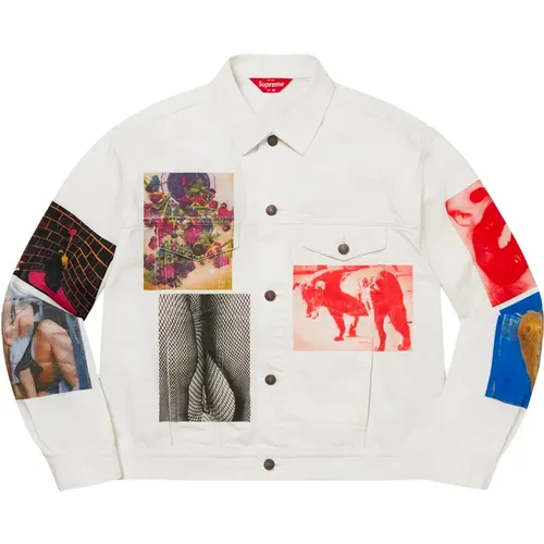 Limited Edition Denim Trucker Jacket White , male, Sizes: 2XL, L, S - Supreme - Modalova