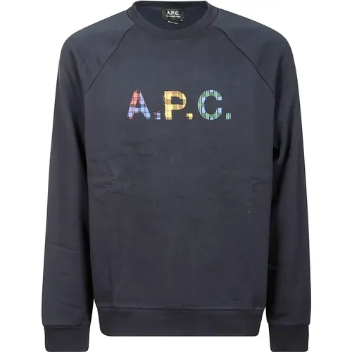 Cotton Crewneck Sweatshirt with Front Print , male, Sizes: M, S, XL - A.p.c. - Modalova