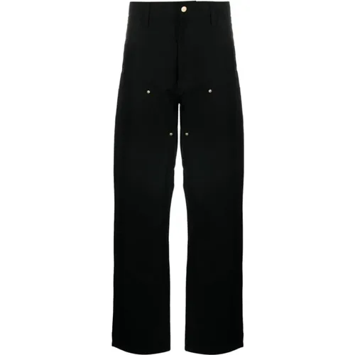 Schwarze Baumwollhose mit Reißverschluss und Taschen , Herren, Größe: W33 - Carhartt WIP - Modalova