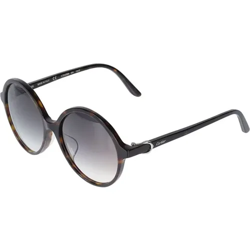 Elevate Your Style with Havana Grey Sunglasses , unisex, Sizes: 54 MM - Cartier - Modalova