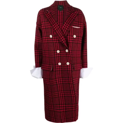 Black Checkered Women's Coat , female, Sizes: XS, S - Jejia - Modalova