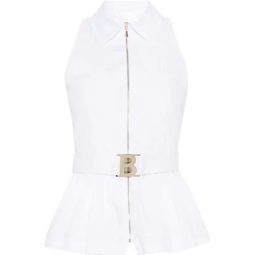 Optisches Weißes Tunika Kleid , Damen, Größe: 2XS - Blugirl - Modalova