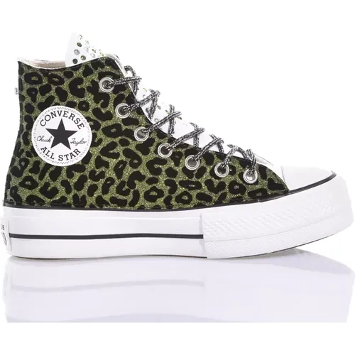 Handgemachte Schwarze Grüne Sneakers , Damen, Größe: 36 1/2 EU - Converse - Modalova