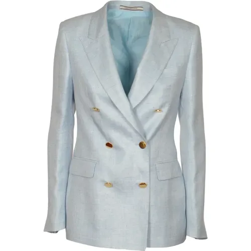 Central Split Double-Breasted Jacket , female, Sizes: XS, L - Tagliatore - Modalova
