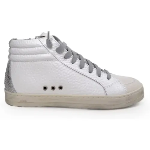 Weiße High-Top Sneaker mit grauen Details - P448 - Modalova