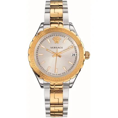 Rosegold Silver Stainless Steel Watch , female, Sizes: ONE SIZE - Versace - Modalova