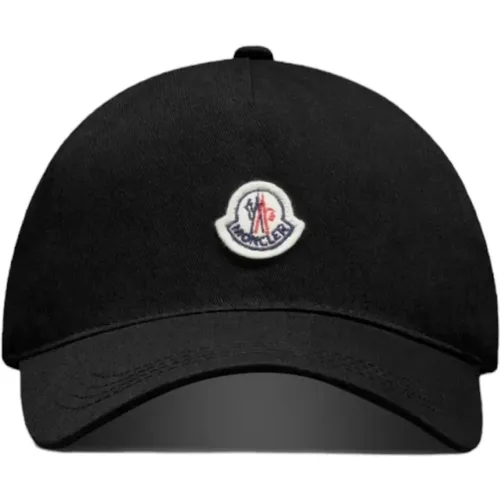 Schwarze Baseballkappe mit Logopatch , Damen, Größe: ONE Size - Moncler - Modalova