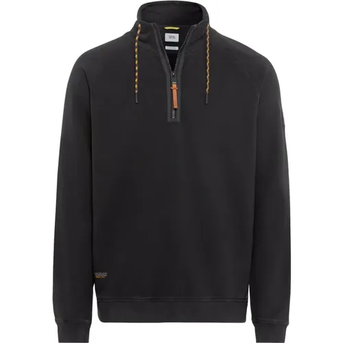 Baumwoll-Sweatshirt mit Stehkragen , Herren, Größe: 2XL - camel active - Modalova