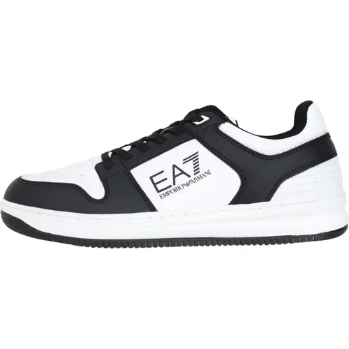 Schwarze Sneakers mit Logodetail , Herren, Größe: 43 1/3 EU - Emporio Armani EA7 - Modalova