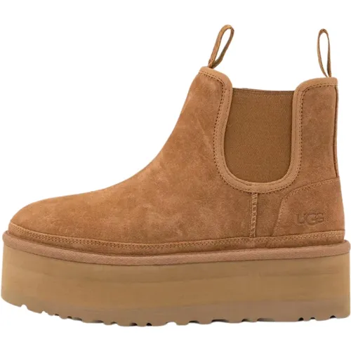 Braune Plateau Flache Schuhe , Damen, Größe: 38 EU - Ugg - Modalova