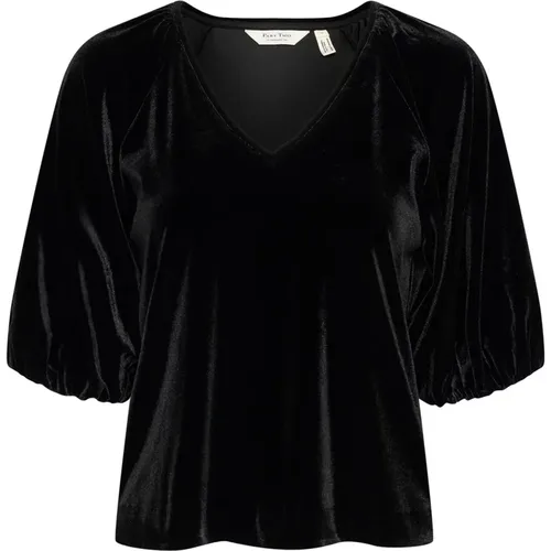 Schwarze Bluse mit V-Ausschnitt Mettypw Stil - Part Two - Modalova