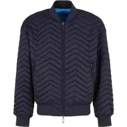 Blaue Wendbare Bomberjacke , Herren, Größe: 2XL - Emporio Armani - Modalova