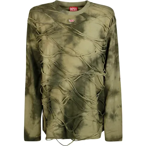 Tie Dye Crew Neck Langarmshirt - Diesel - Modalova