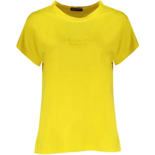 Gelbes Baumwoll Logo T-Shirt , Damen, Größe: M - North Sails - Modalova