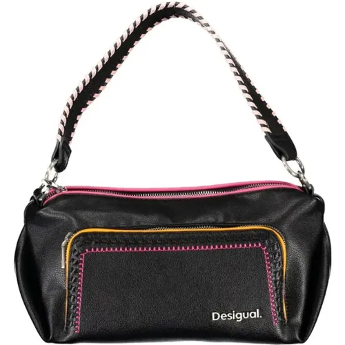 Schwarze Polyethylen-Handtasche mit abnehmbarem Schultergurt - Desigual - Modalova