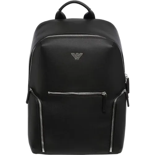 Stylish Zip Closure Multipocket Backpack , male, Sizes: ONE SIZE - Emporio Armani - Modalova