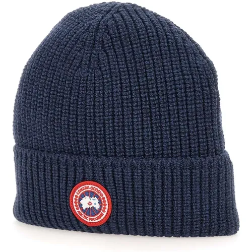 Merino Wool Ribbed Knit Cap , male, Sizes: ONE SIZE - Canada Goose - Modalova