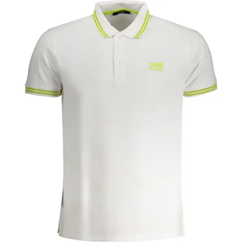 Weißes Poloshirt mit Besticktem Logo , Herren, Größe: M - Cavalli Class - Modalova