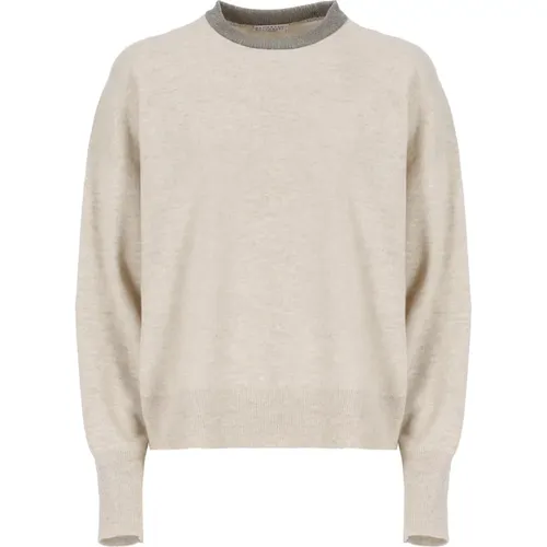 Cashmere Diamond Crew Sweater,Kaschmirpullover mit Monili-Profil - BRUNELLO CUCINELLI - Modalova