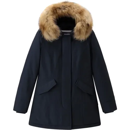 Dunkelblauer Baumwollparka für Damen , Damen, Größe: M - Woolrich - Modalova