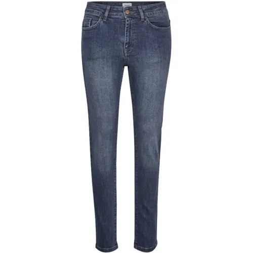 Slim Fit Blaue Denim Jeans , Damen, Größe: W27 - Saint Tropez - Modalova