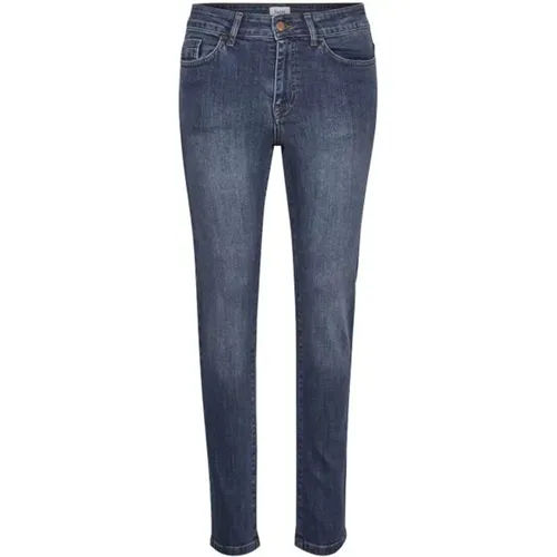 Slim Fit Blaue Denim Jeans , Damen, Größe: W28 - Saint Tropez - Modalova