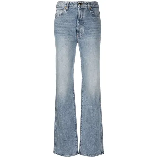 Vintage Blaue High-Rise Straight-Leg Jeans , Damen, Größe: W29 - Khaite - Modalova