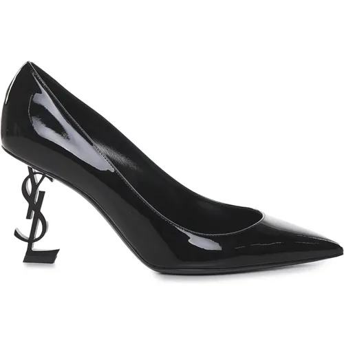 Schwarze Lacklederabsätze , Damen, Größe: 36 EU - Saint Laurent - Modalova