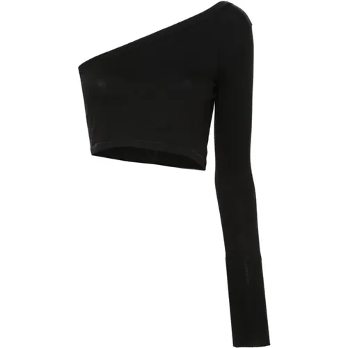 Schwarzes Off-Shoulder Shirt , Damen, Größe: M - Rick Owens - Modalova