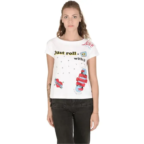 Weißes Baumwoll-T-Shirt - Love Moschino - Modalova