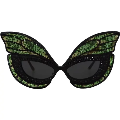 Pailletten Schmetterling Sonnenbrille - Special Edition - Dolce & Gabbana - Modalova