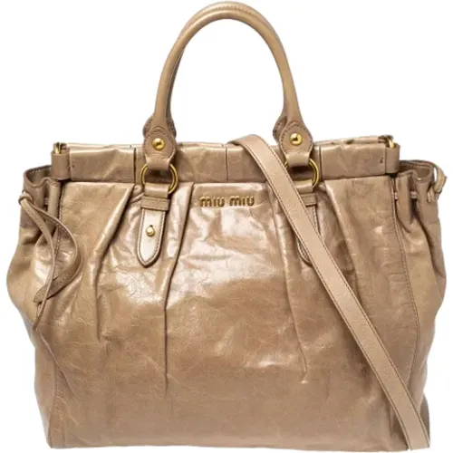 Pre-owned Leather totes , female, Sizes: ONE SIZE - Miu Miu Pre-owned - Modalova