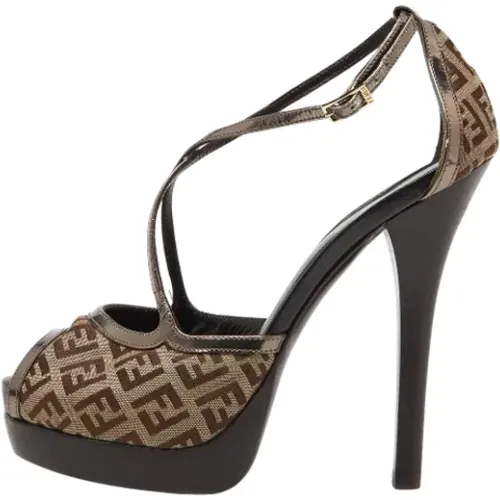 Pre-owned Canvas sandals , female, Sizes: 4 UK - Fendi Vintage - Modalova