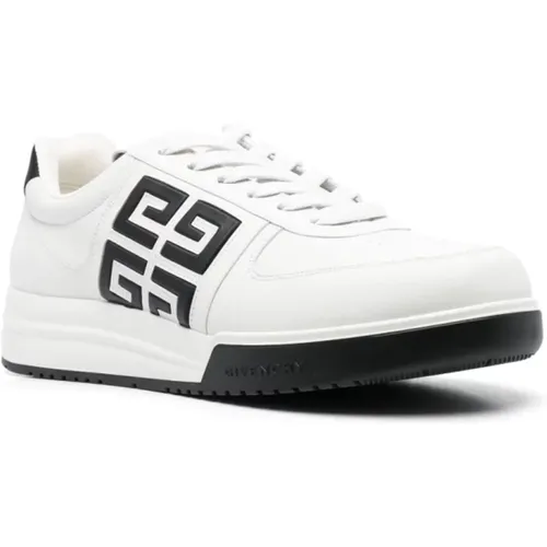 Weiße Low-Top-Ledersneaker mit 4G-Logo , Herren, Größe: 39 1/2 EU - Givenchy - Modalova