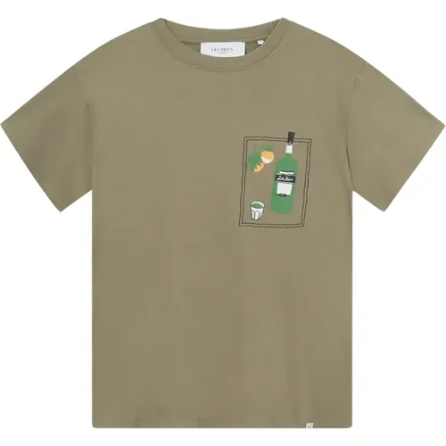 Relaxed Cotton T-shirt with Screen Print , male, Sizes: M, S, L, XL - Les Deux - Modalova