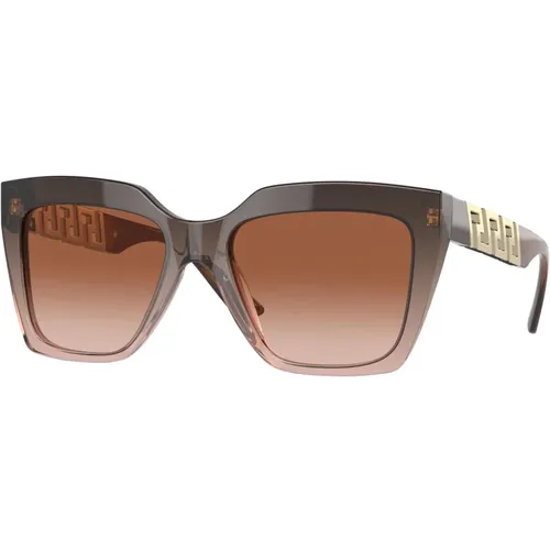 Braune Sonnenbrille , Damen, Größe: 56 MM - Versace - Modalova