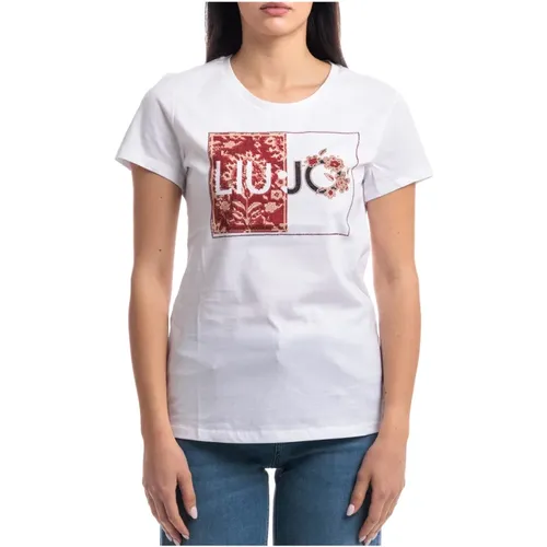 Bedrucktes T-Shirt mit Applikationen , Damen, Größe: XL - Liu Jo - Modalova