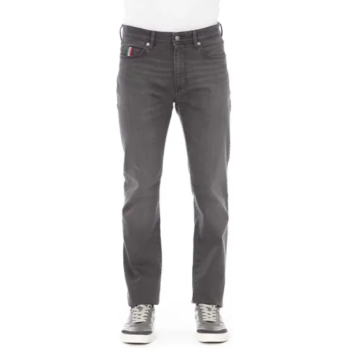 Herren Regular Jeans mit Logo-Knopf , Herren, Größe: W38 - Baldinini - Modalova