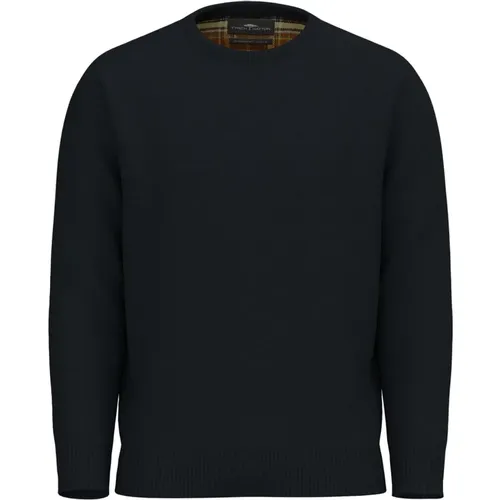 Strukturierter O-Neck Pullover , Herren, Größe: L - FYNCH-HATTON - Modalova