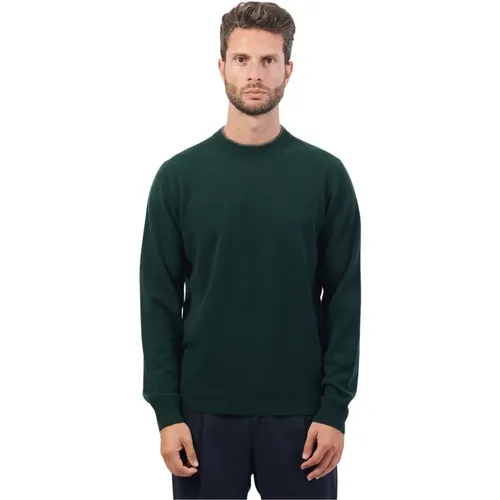 Grüner Wollpullover mit geripptem Saum , Herren, Größe: 2XL - Hugo Boss - Modalova