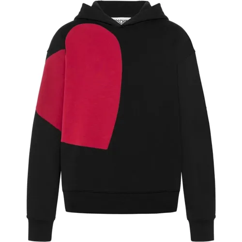 Heart Motif Hooded Sweater , male, Sizes: S, L, M - Moschino - Modalova