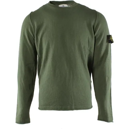 Grüner Baumwollmischung Herren Pullover , Herren, Größe: S - Stone Island - Modalova