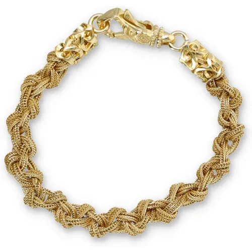 Gold Braided Knot Bracelet , male, Sizes: L - Emanuele Bicocchi - Modalova