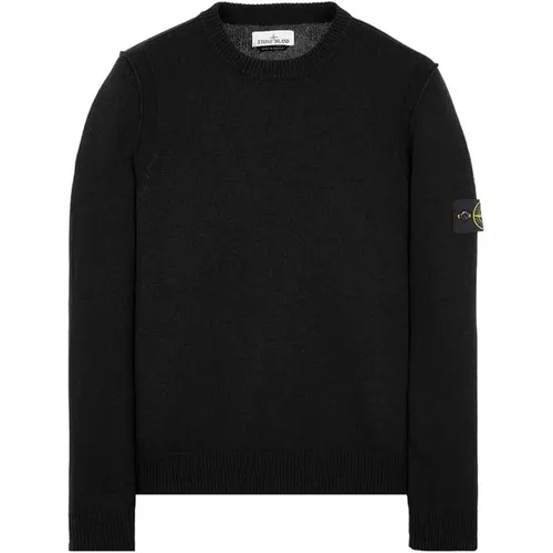 Schwarzer Pullover mit Rippdetails - Stone Island - Modalova