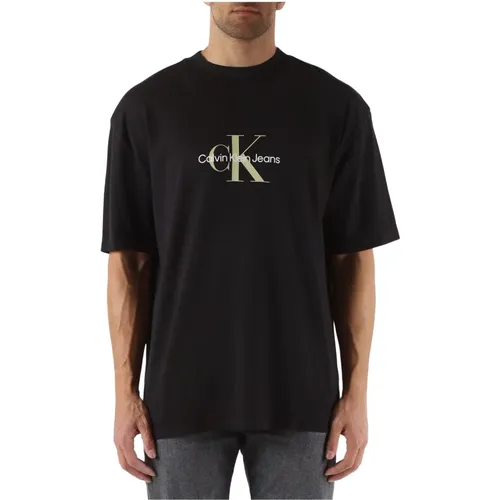 Oversized Cotton Logo Print T-shirt , male, Sizes: 2XL, 3XL, XL - Calvin Klein Jeans - Modalova
