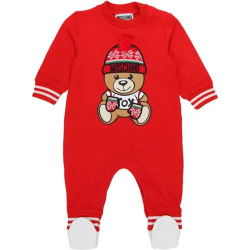 Winter Logo Print Kinder Onesie - Moschino - Modalova