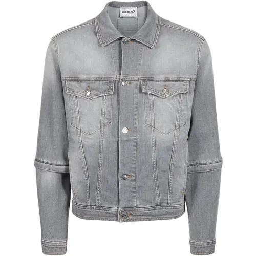 Bomber Denim Jacke , Herren, Größe: XL - Iceberg - Modalova