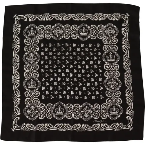 Logo Silk Pocket Square Handkerchief Scarf , male, Sizes: ONE SIZE - Dolce & Gabbana - Modalova