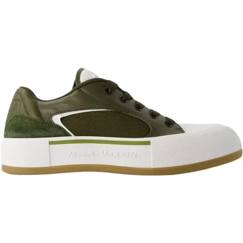 Deck Sneakers - Calfskin - Khaki , male, Sizes: 6 UK, 9 UK, 5 UK, 10 UK, 7 UK, 8 UK - alexander mcqueen - Modalova